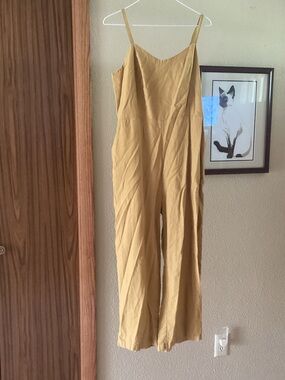 Old Navy Mustard Spaghetti-Strap Wide-Leg Jumpsuit